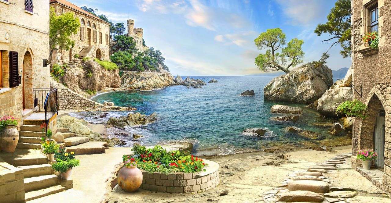 Фотообои в интерьере каменный пляж  19-0163 фото