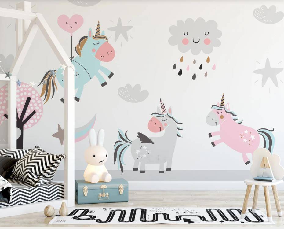 Фотообои Единорожки и тучка  15-351
