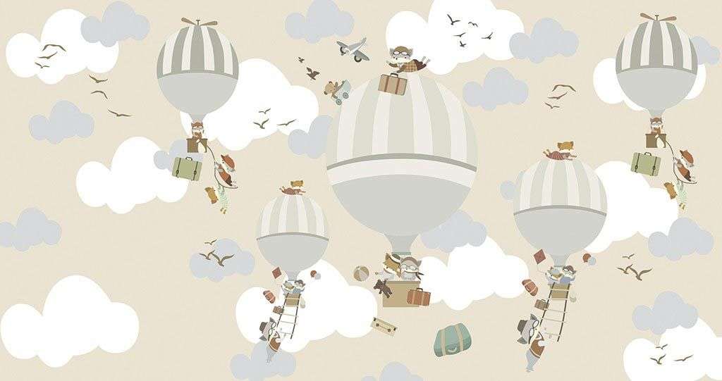 Фотообои в интерьере путешествие на воздушных шарах  14-462 фото