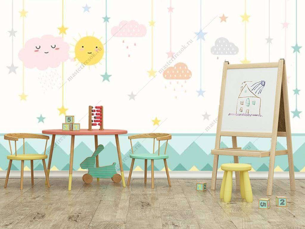 Фотообои в интерьере детский фон  15-885 фото