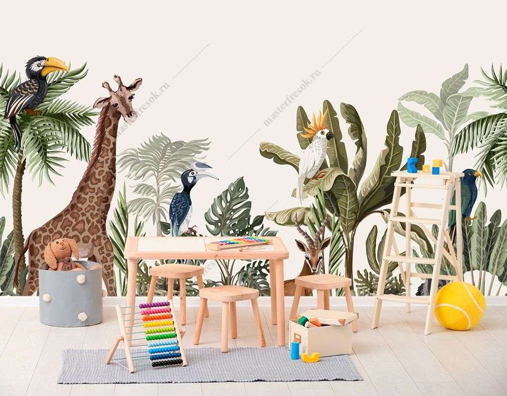 Фотообои в интерьере звери тропиков  12-1393 фото