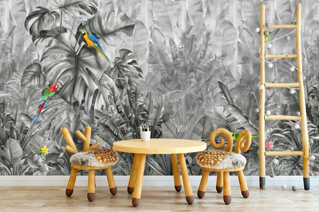 Фотообои Тропики в серых тонах  14-137