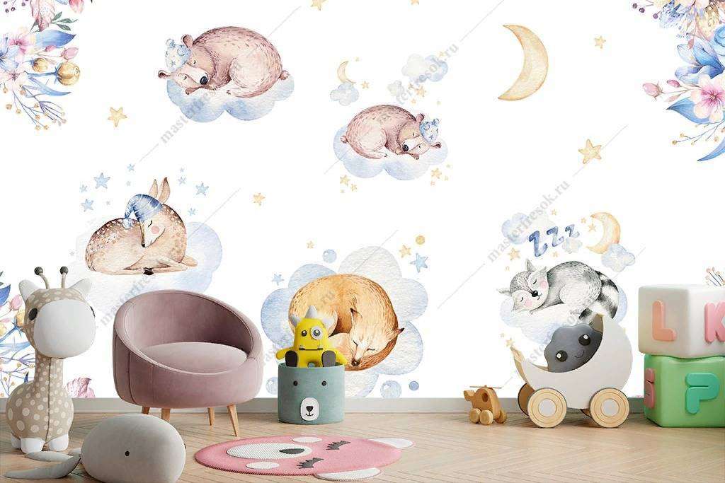 Фотообои в интерьере спящие животные  14-069 фото