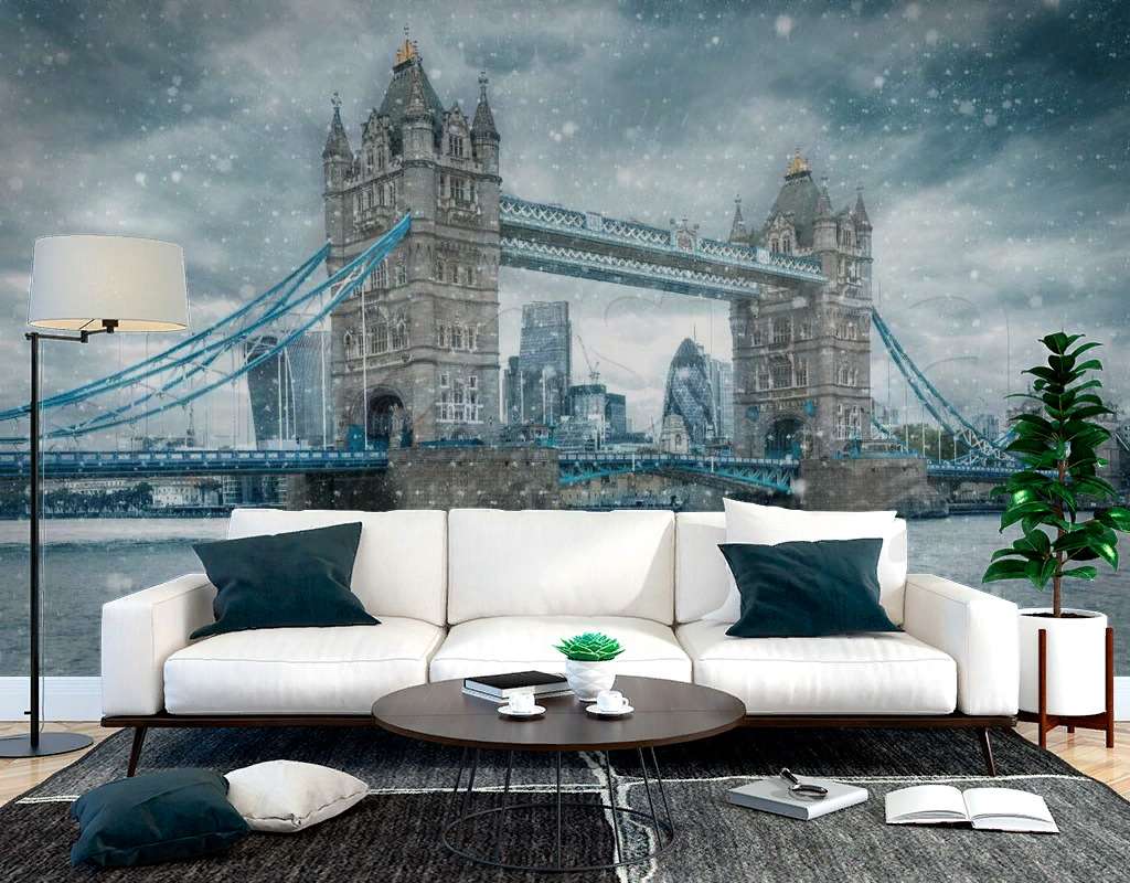 Фотообои Зимний пейзаж Лондона  9-536