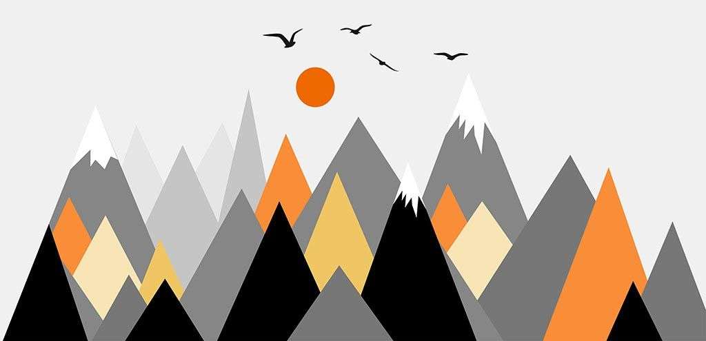 Фотообои в интерьере графика скандинаские горы  12-1535 фото