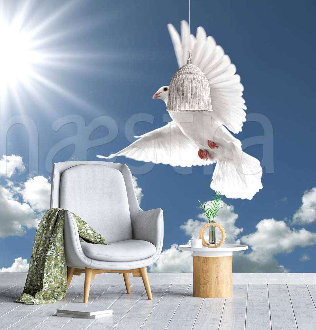 Фотообои Летящий голубь в небе  9-400