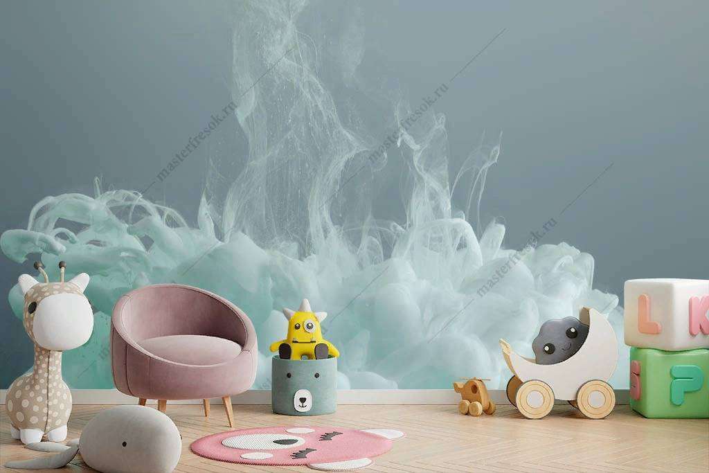 Фотообои в интерьере бирюзовые краски  9-1148 фото