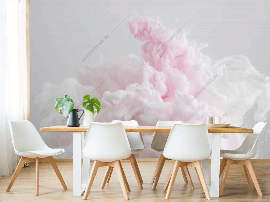 Фотообои в интерьере розовые краски  9-1149 фото