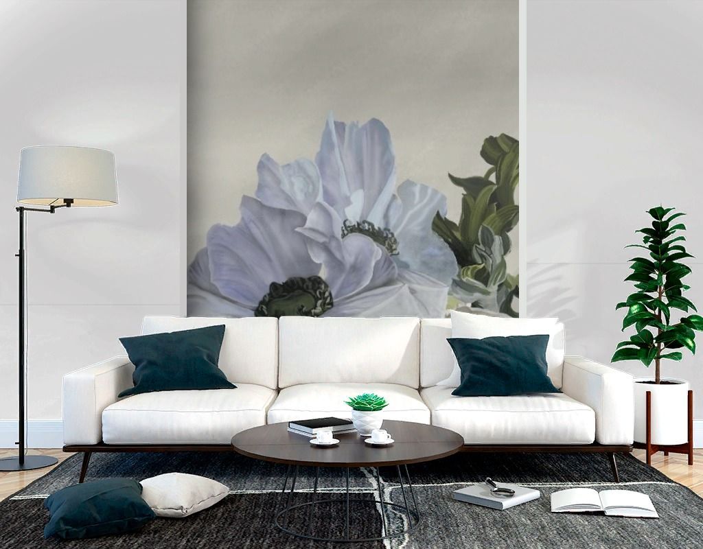 Фотообои Анемоны на светлом фоне  14-789