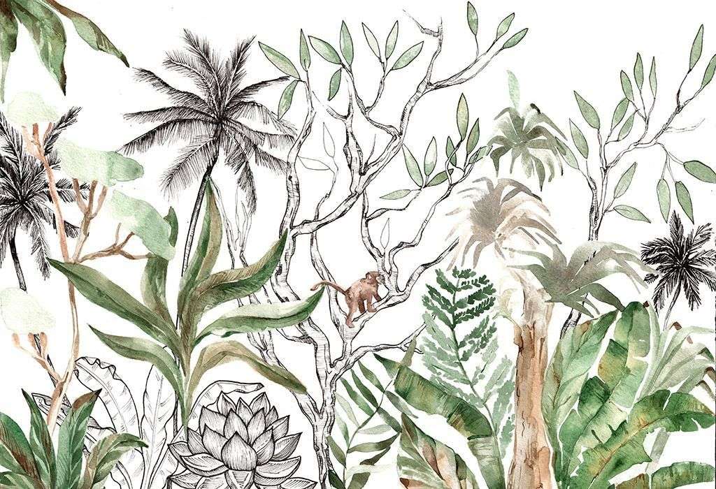 Фотообои в интерьере тропические джунгли  14-588 фото