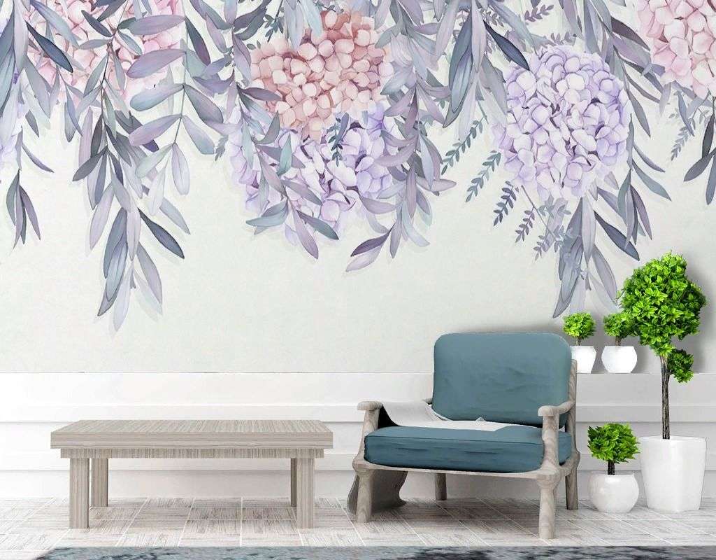 Фотообои в интерьере цветы сиреневые  9-1996 фото