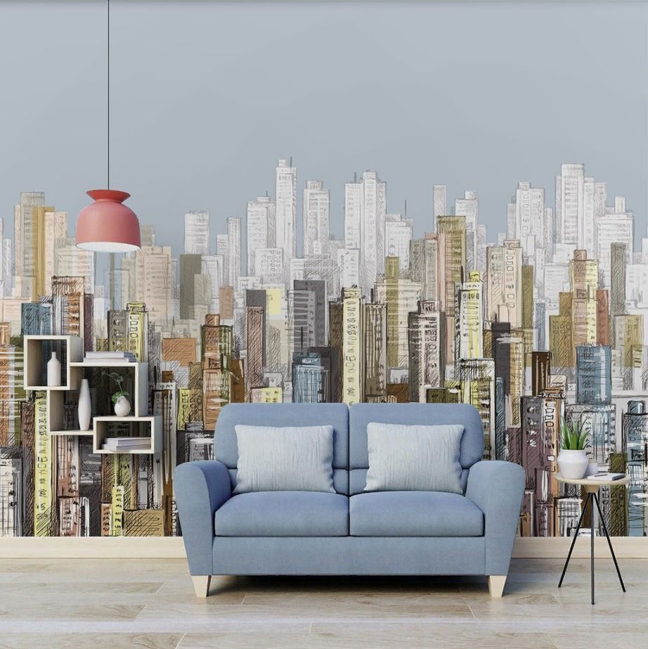 Фотообои 3д рисунок город  9-1936