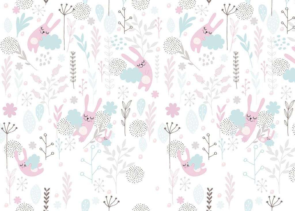 Фотообои в интерьере зайчики фон  12-754 фото