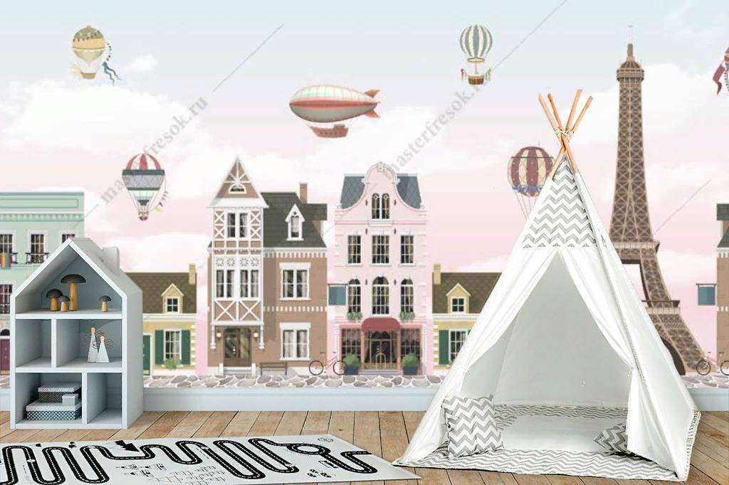 Фотообои в интерьере париж в детскую  12-1202 фото