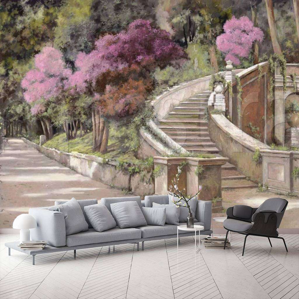 Фотообои Парк с лестницей вверх  8-018