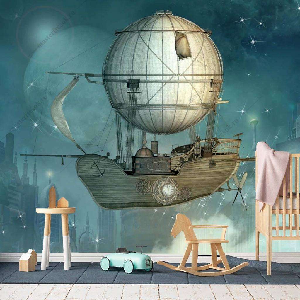 Фотообои в интерьере летающий корабль  12-1177 фото