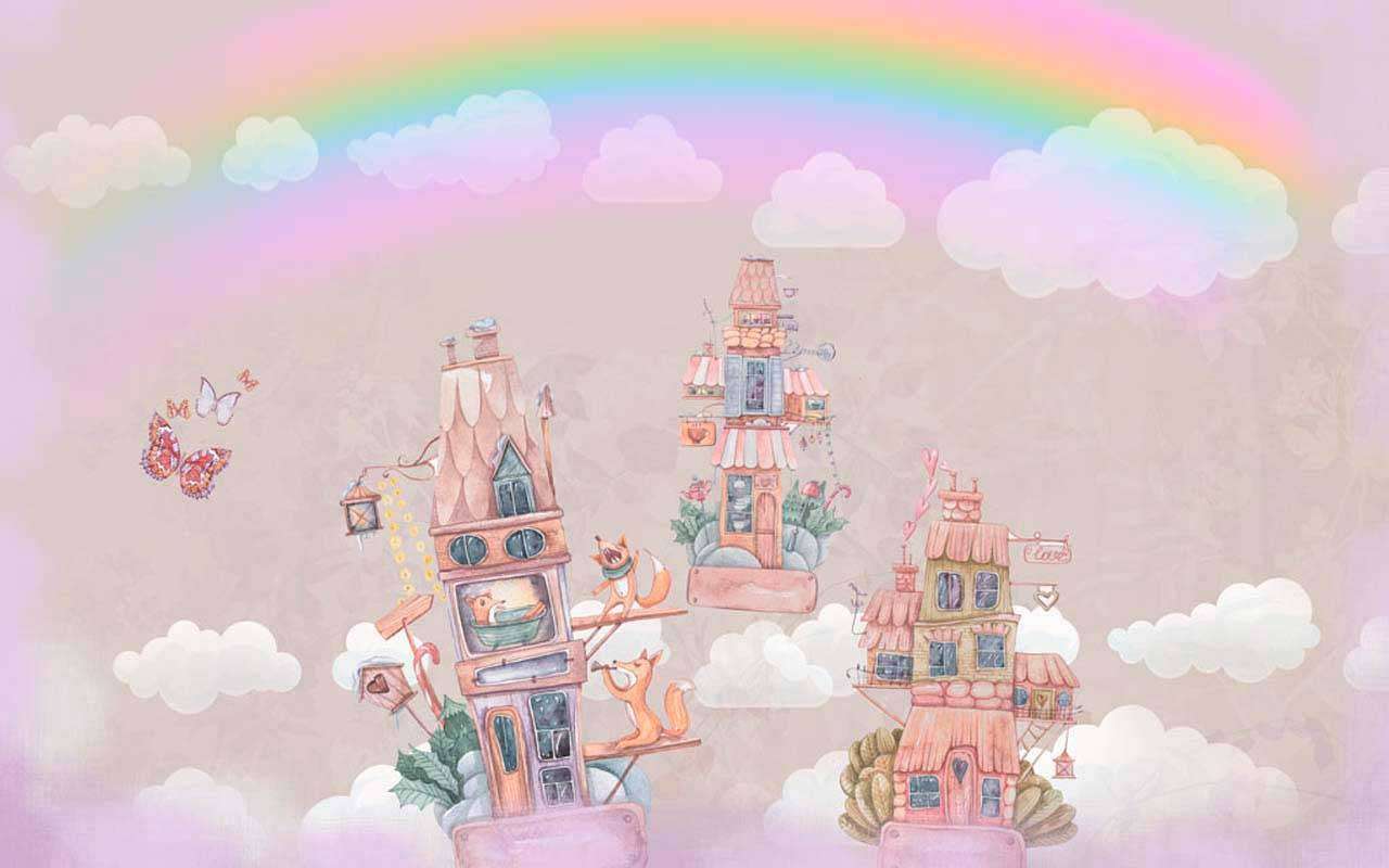 Фотообои в интерьере дэниела мерриам - сказочный мир замков  13-066 фото