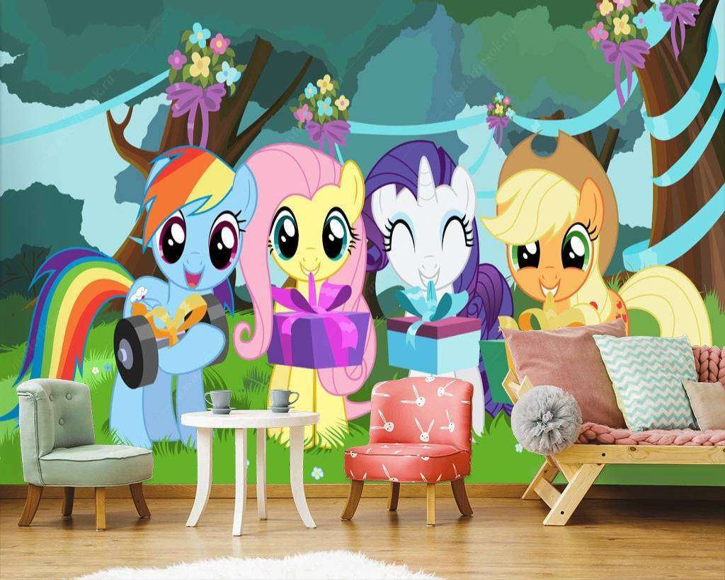 Фотообои в интерьере пони в лесу  12-609 фото