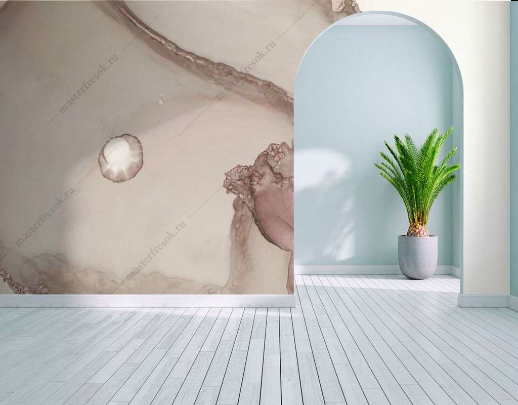 Фотообои в интерьере разводы акварель серые  9-1562 фото