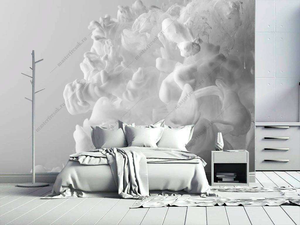 Фотообои в интерьере белый дым  9-1144 фото