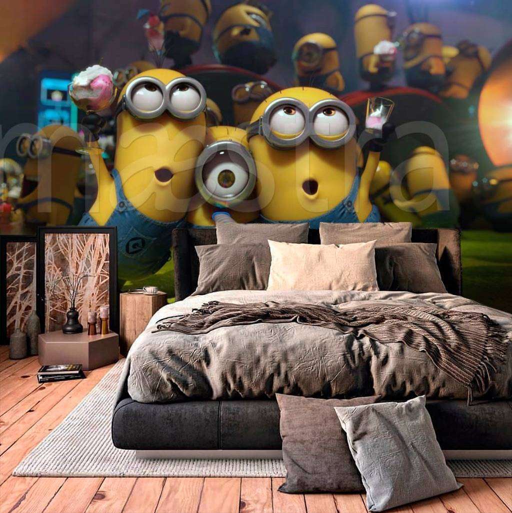 Фотообои Бесшовные обои на стену:  Миньоны. Артикул: 4-400  