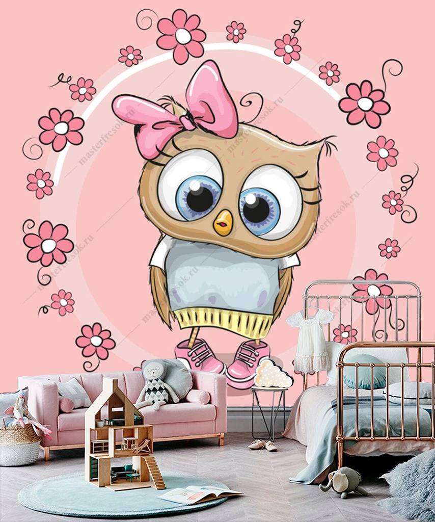 Фотообои в интерьере совенок  12-935 фото