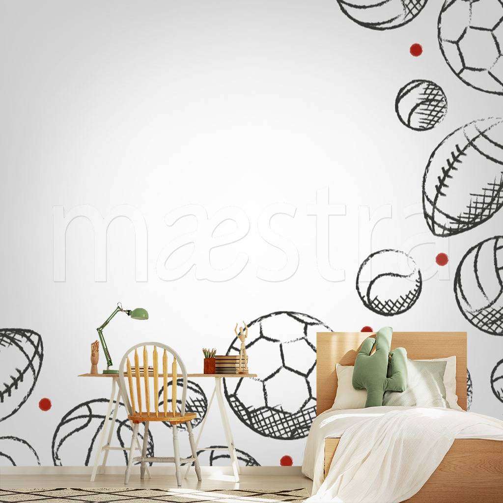 Фотообои в интерьере мячи  12-569 фото