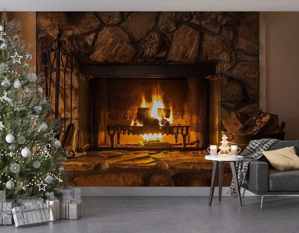 Фотообои в интерьере камин  9-2010 фото