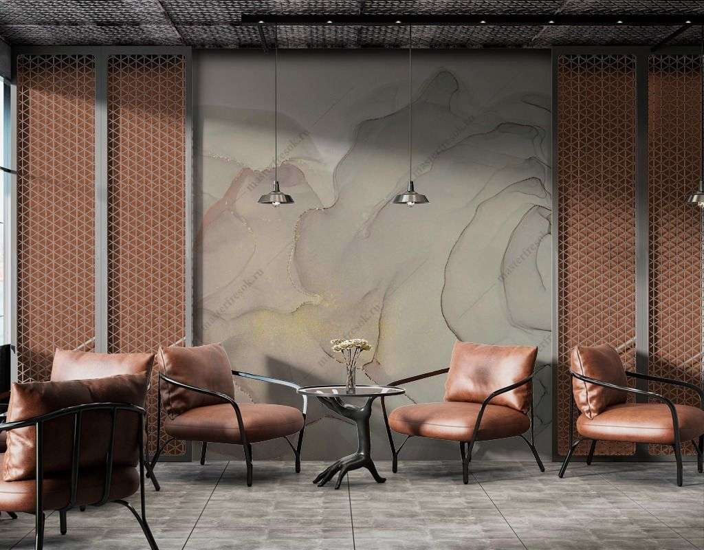 Фотообои в интерьере акварельный мрамор  9-1565 фото