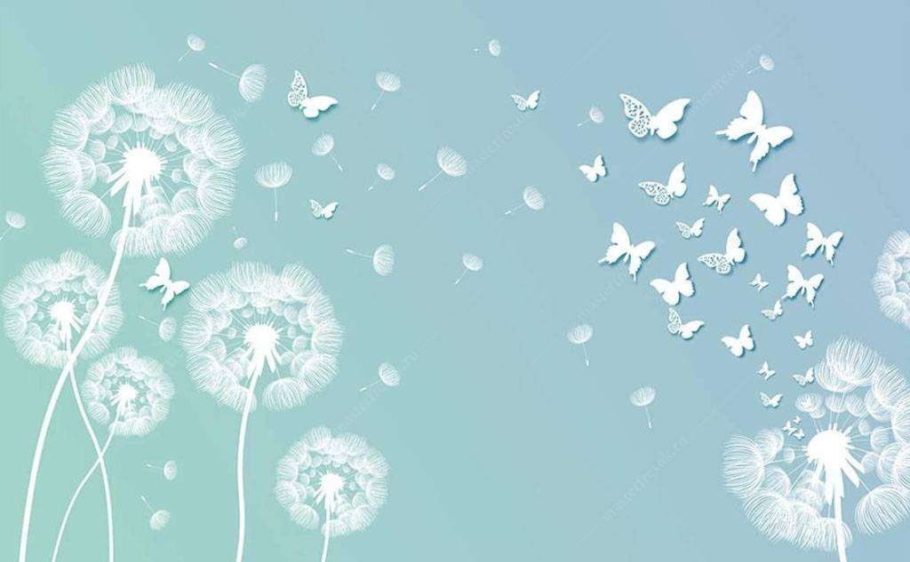 Фотообои в интерьере белый одуванчик  15-749 фото