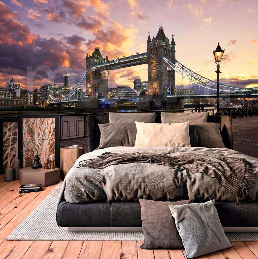 Фотообои в интерьере вечерняя набережная лондона  9-538 фото