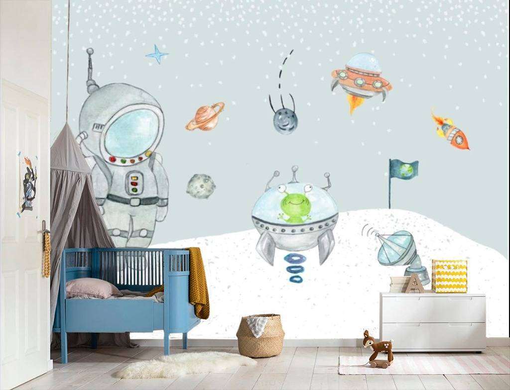 Фотообои в интерьере космонавт на планете  15-324 фото