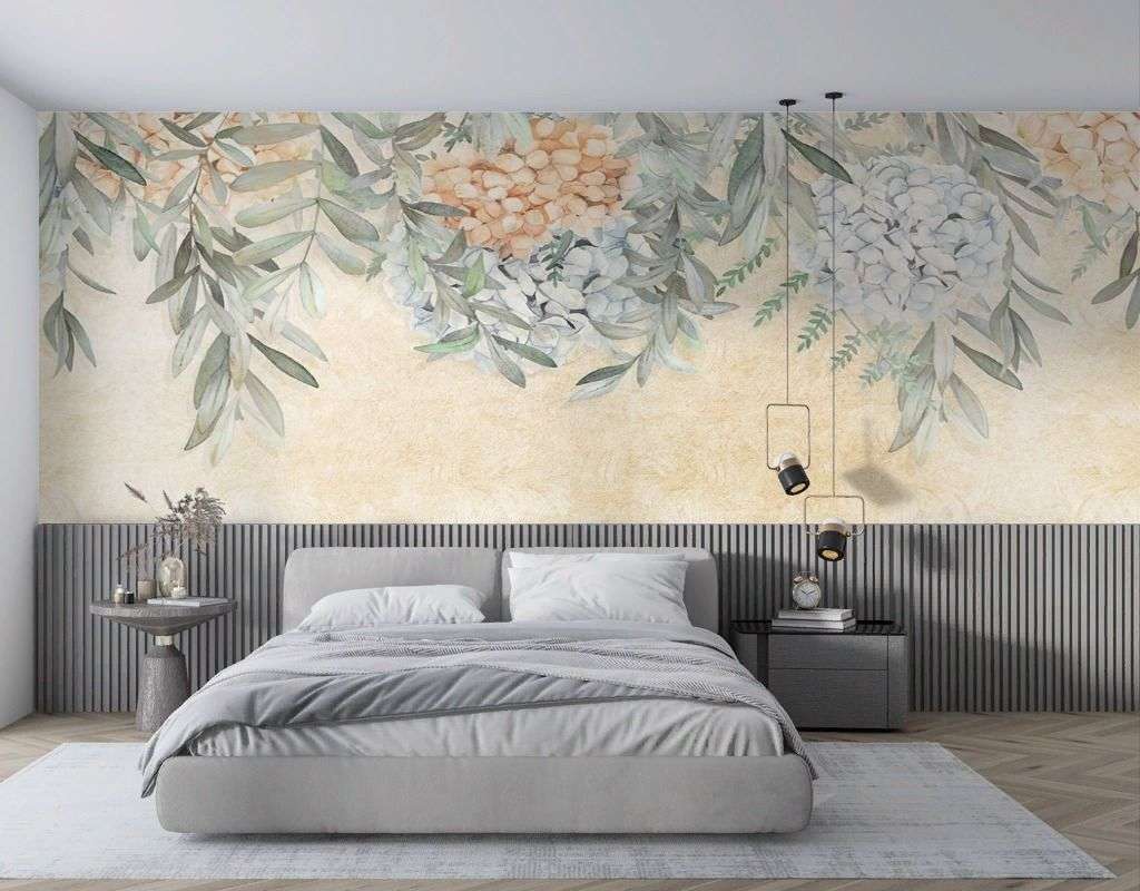 Фотообои в интерьере цветы с лепесткам  9-1994 фото