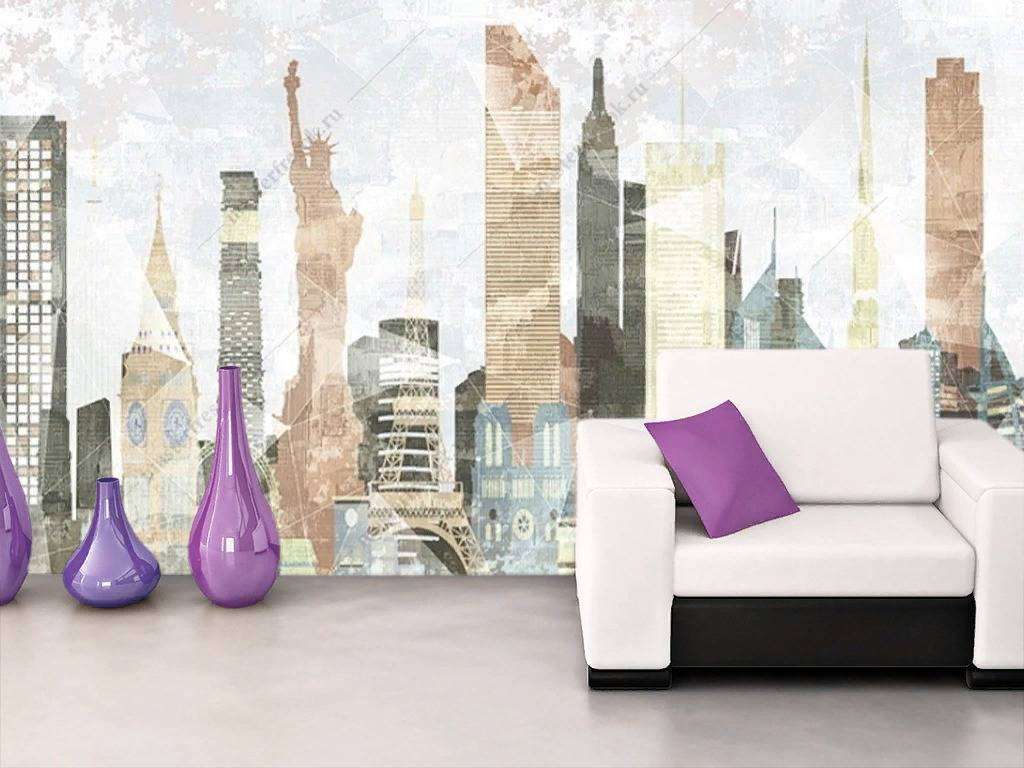 Фотообои в интерьере статуя свободы  15-834 фото