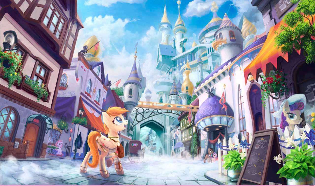 Фотообои в интерьере пони в городе  12-610 фото