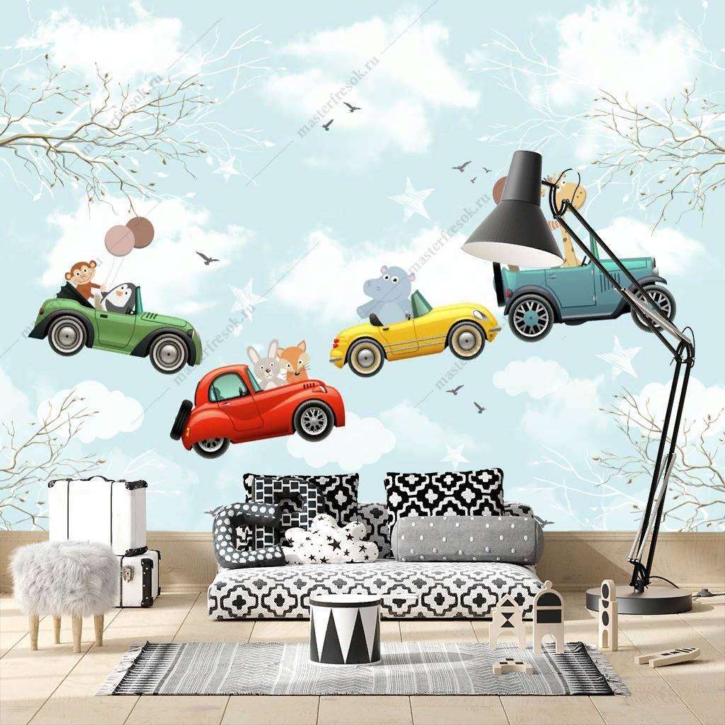 Фотообои в интерьере автомобили в небе  14-163 фото