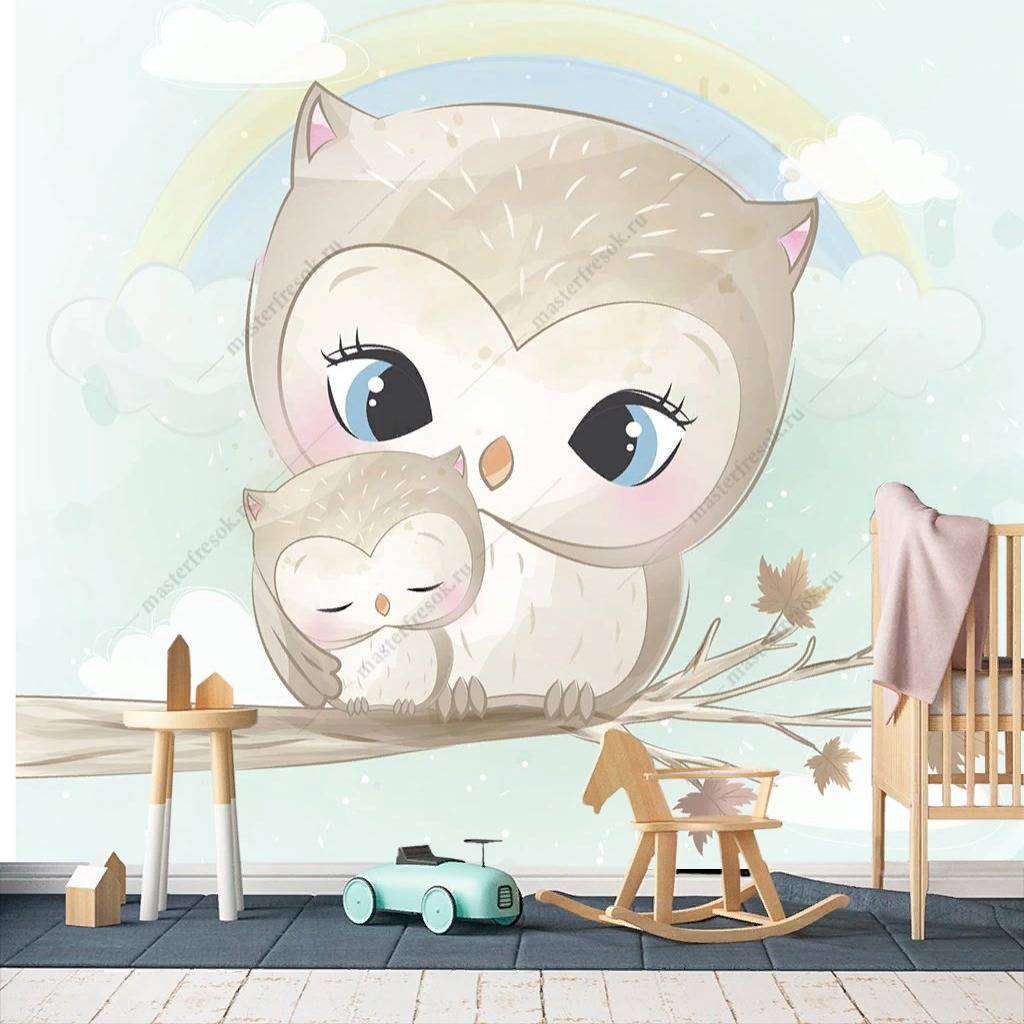 Фотообои в интерьере совята  12-1166 фото