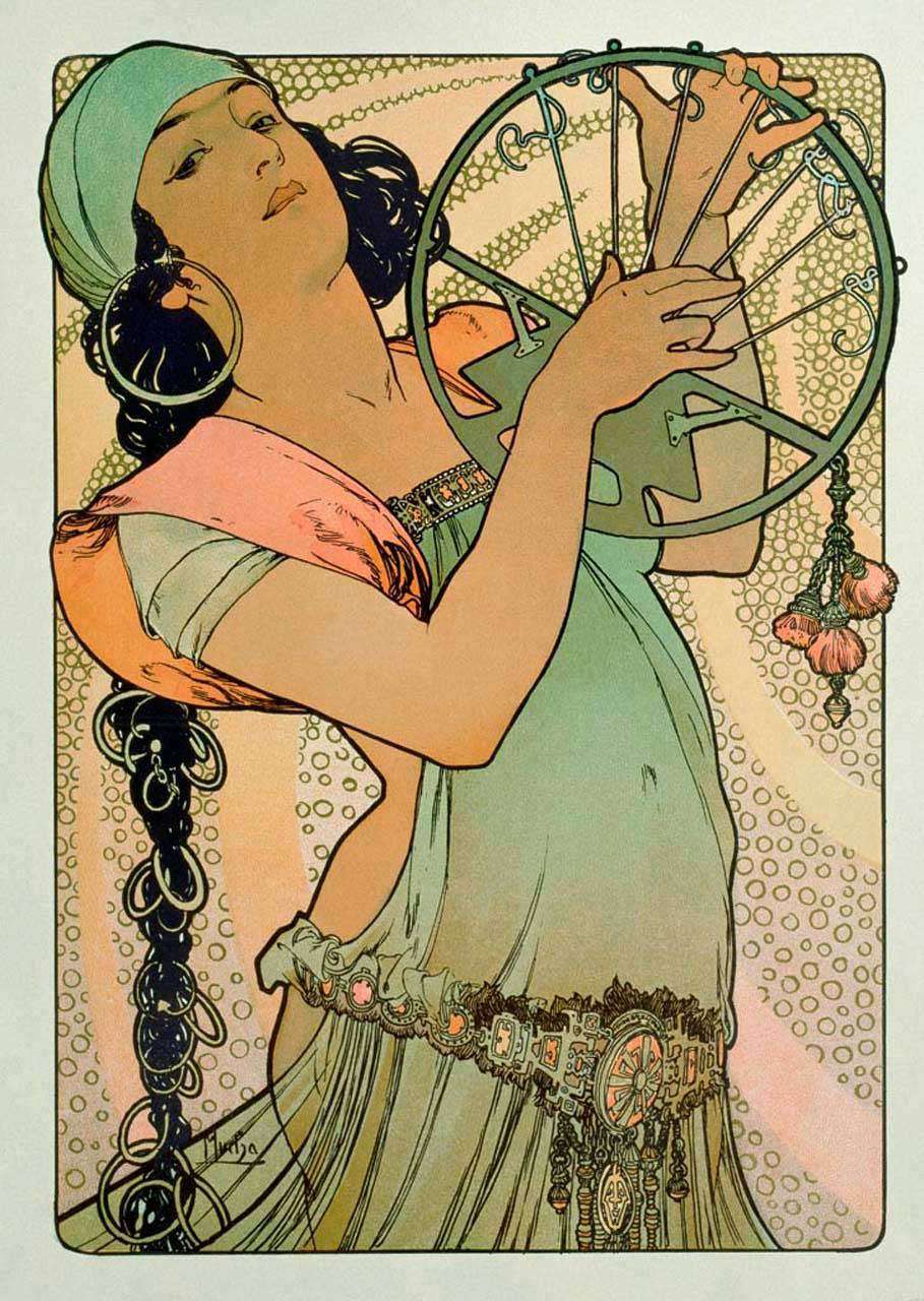 Фотообои в интерьере альфонс мариа муха - саломея  8-231 фото