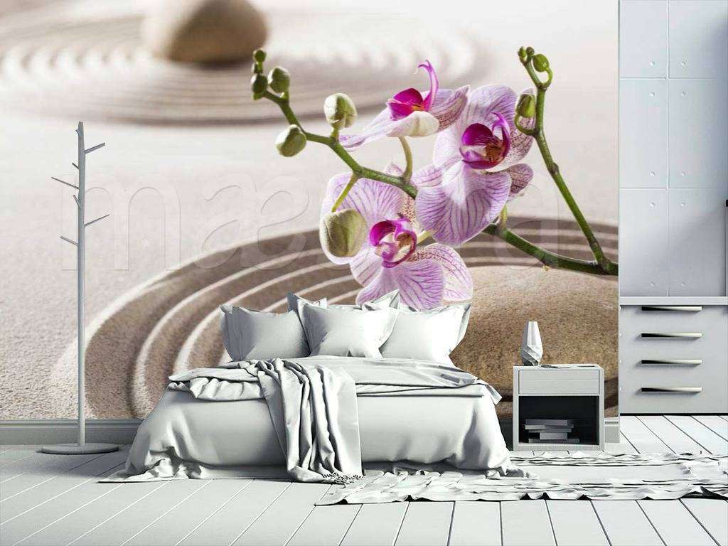 Фотообои Розовая орхидея на песке  10-177