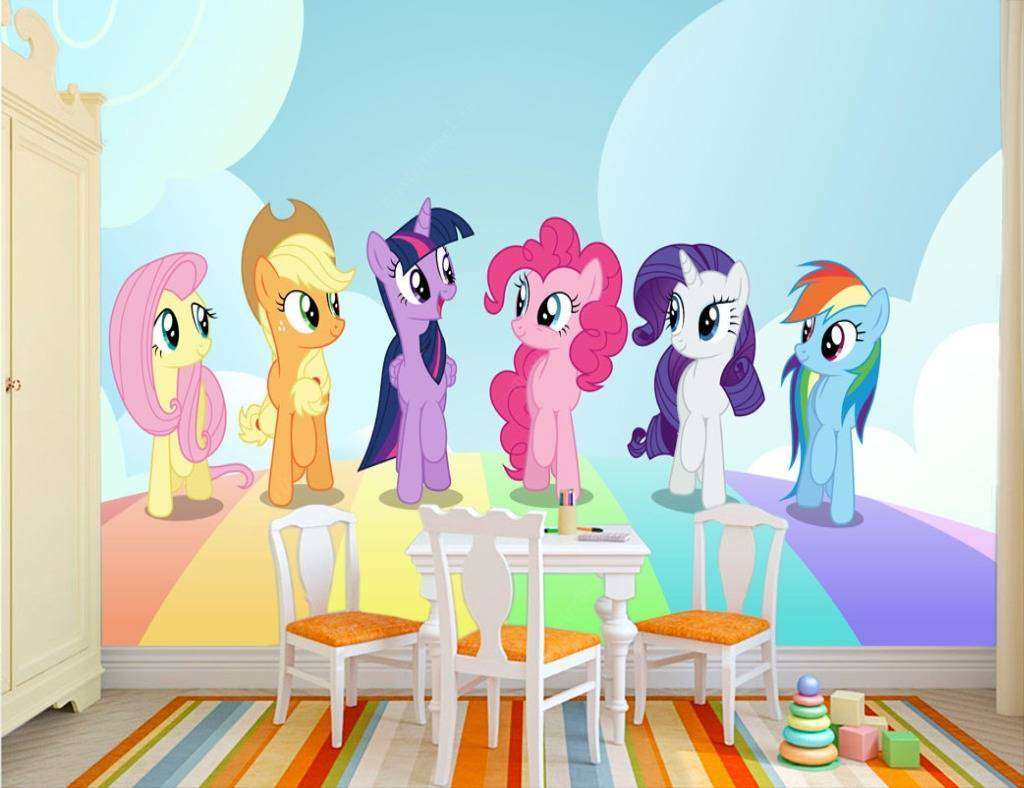 Фотообои в интерьере пони на радуге  12-612 фото
