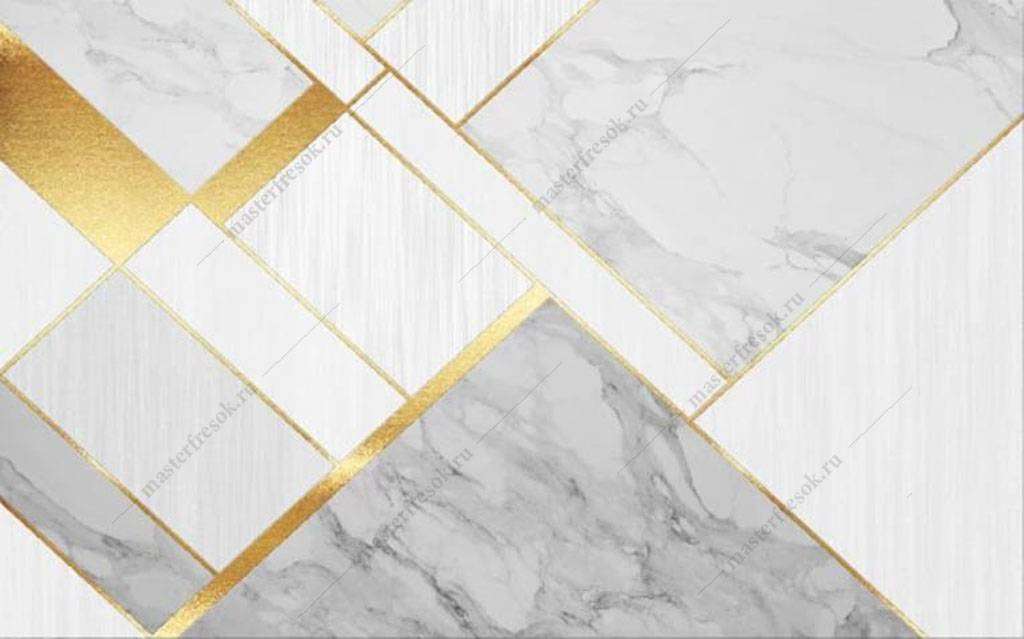 Фотообои в интерьере мраморная геометрия  16-129 фото