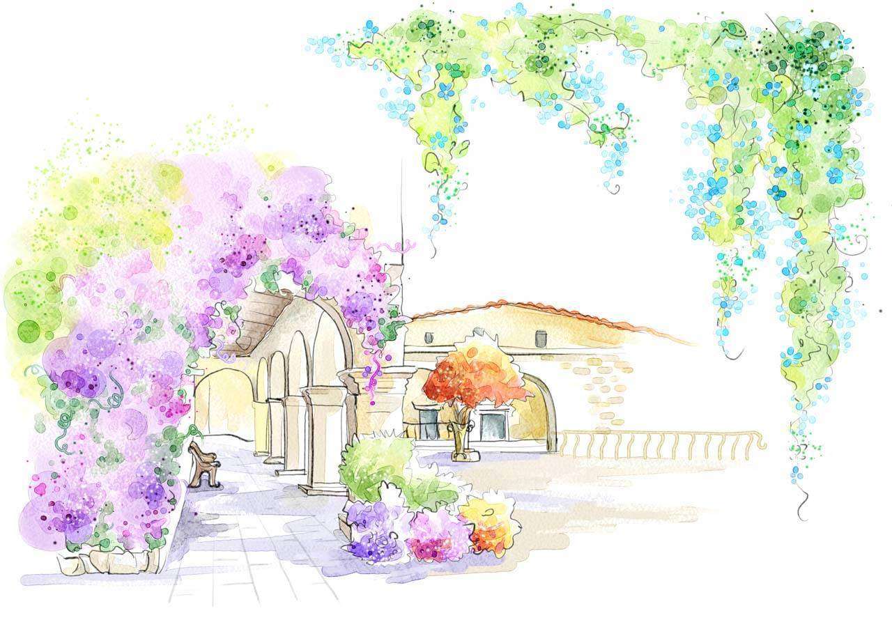 Фотообои в интерьере сиреневый сквер  12-295 фото