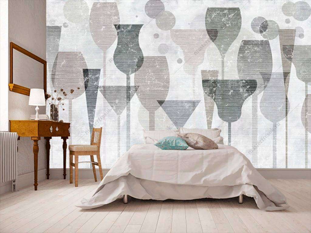 Фотообои в интерьере вино паттерн  15-858 фото