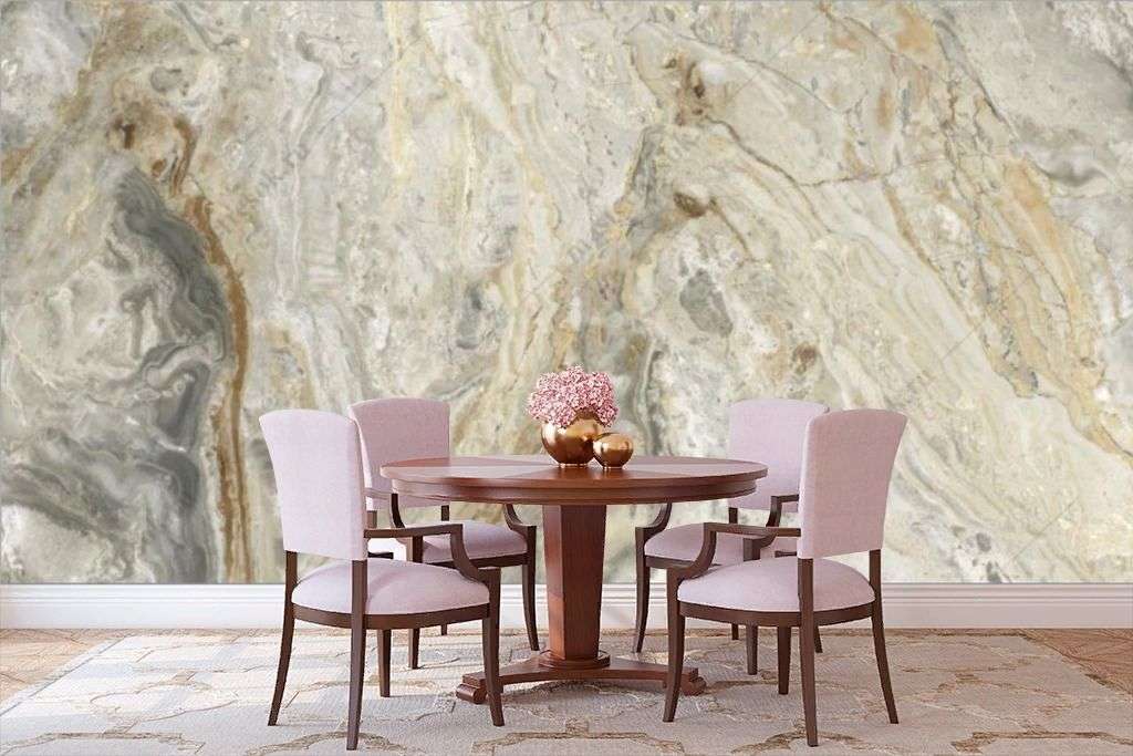 Фотообои в интерьере мрамор серо-бежевый  9-1797 фото