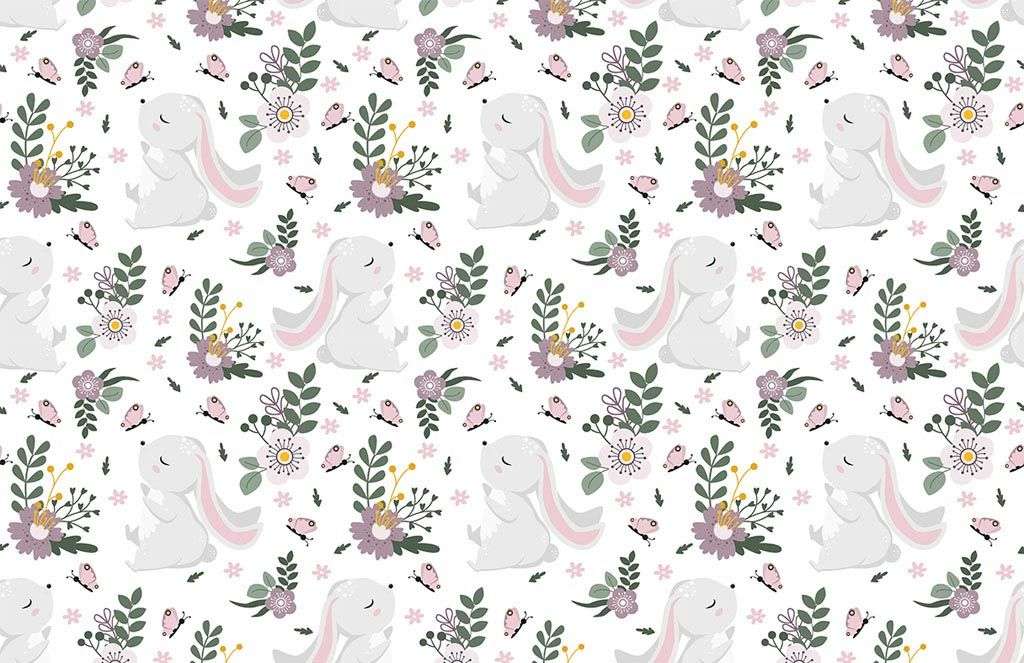 Фотообои в интерьере милые зайки  12-690 фото