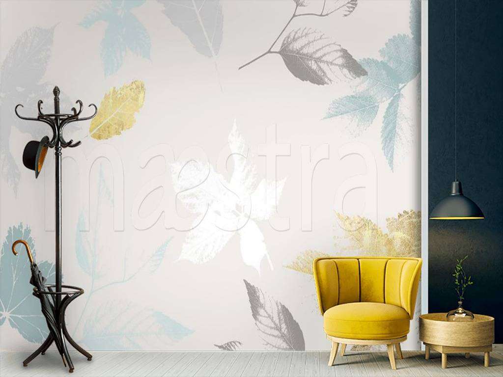 Фотообои в интерьере веточки светлые  15-513 фото