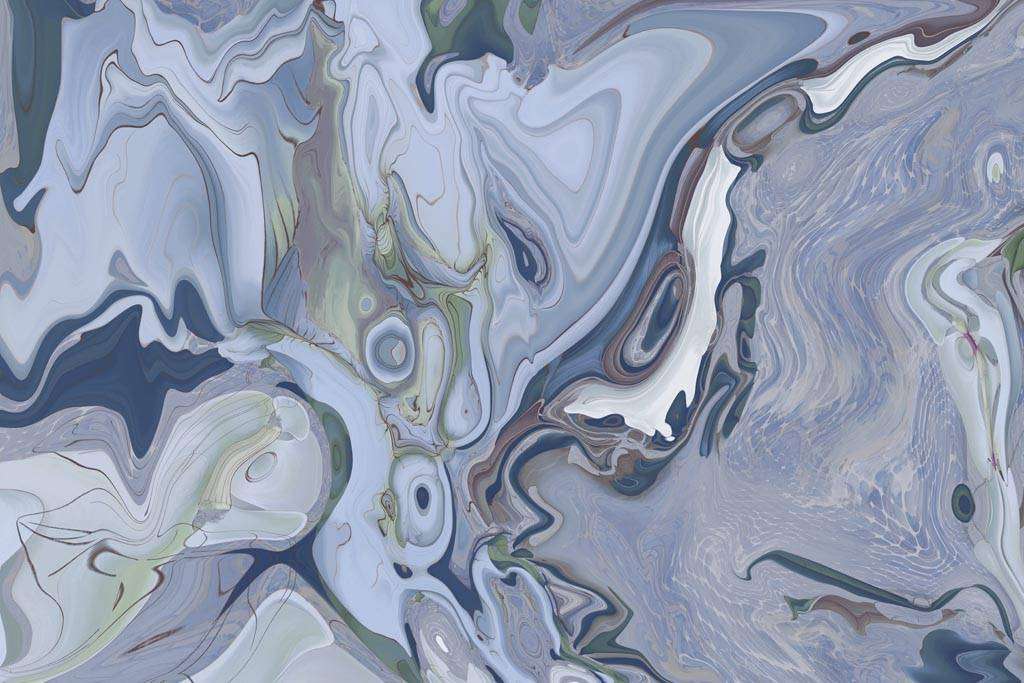 Фотообои в интерьере ярко синий флюид  13-311 фото