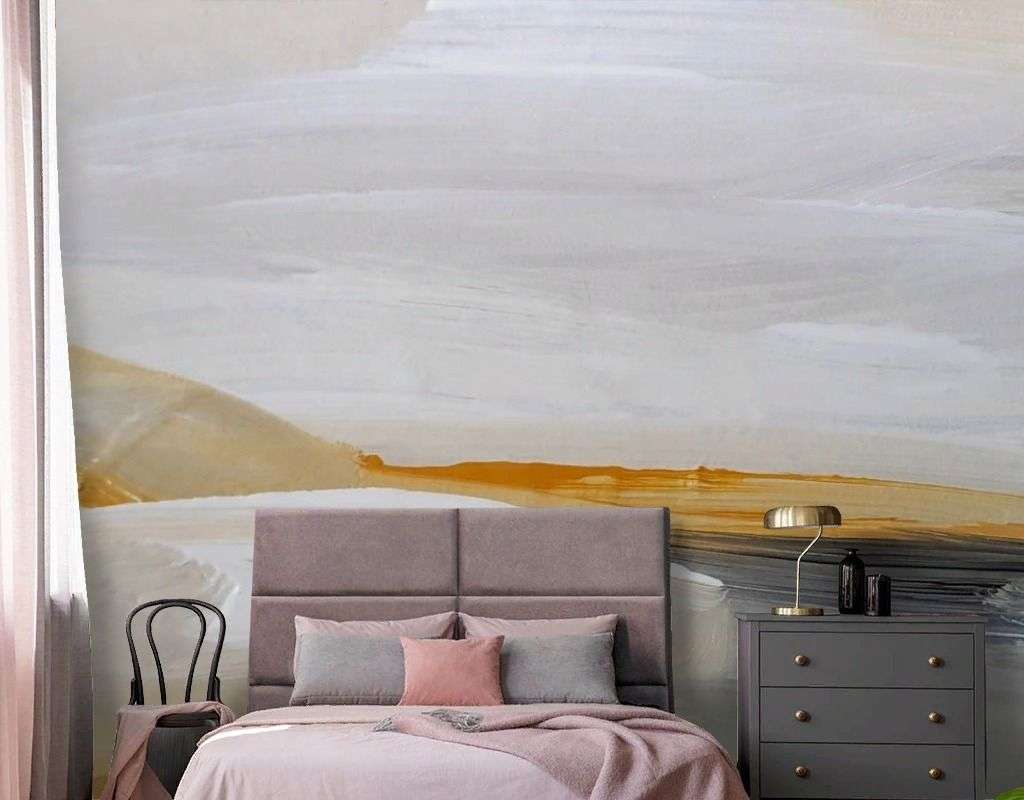 Фотообои в интерьере абстракция красками  9-2072 фото