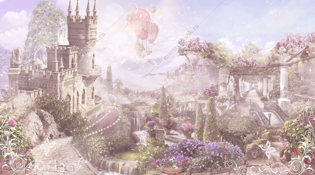 Фотообои в интерьере сказочный замок в горах  13-347 фото