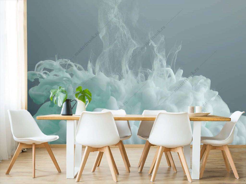 Фотообои в интерьере бирюзовые краски  9-1148 фото